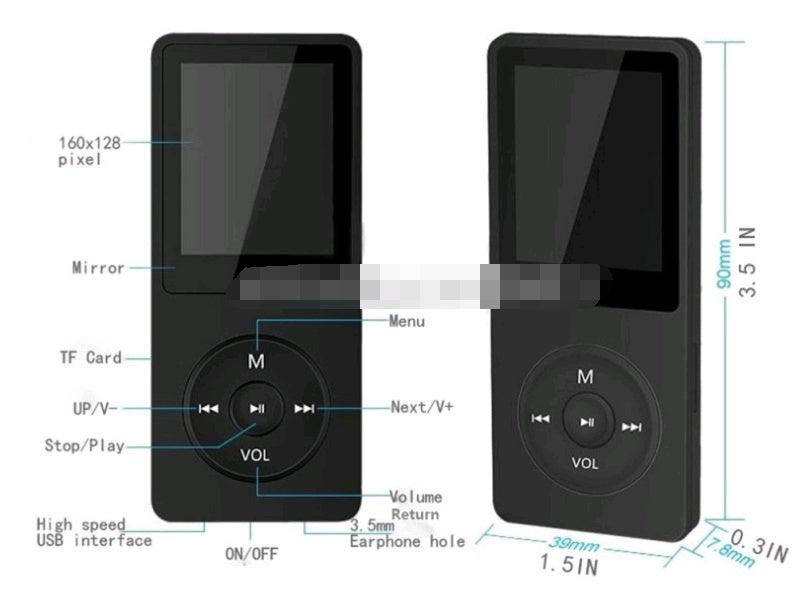 1.8 inch MP3 MP4 player TF card FM - Arovion