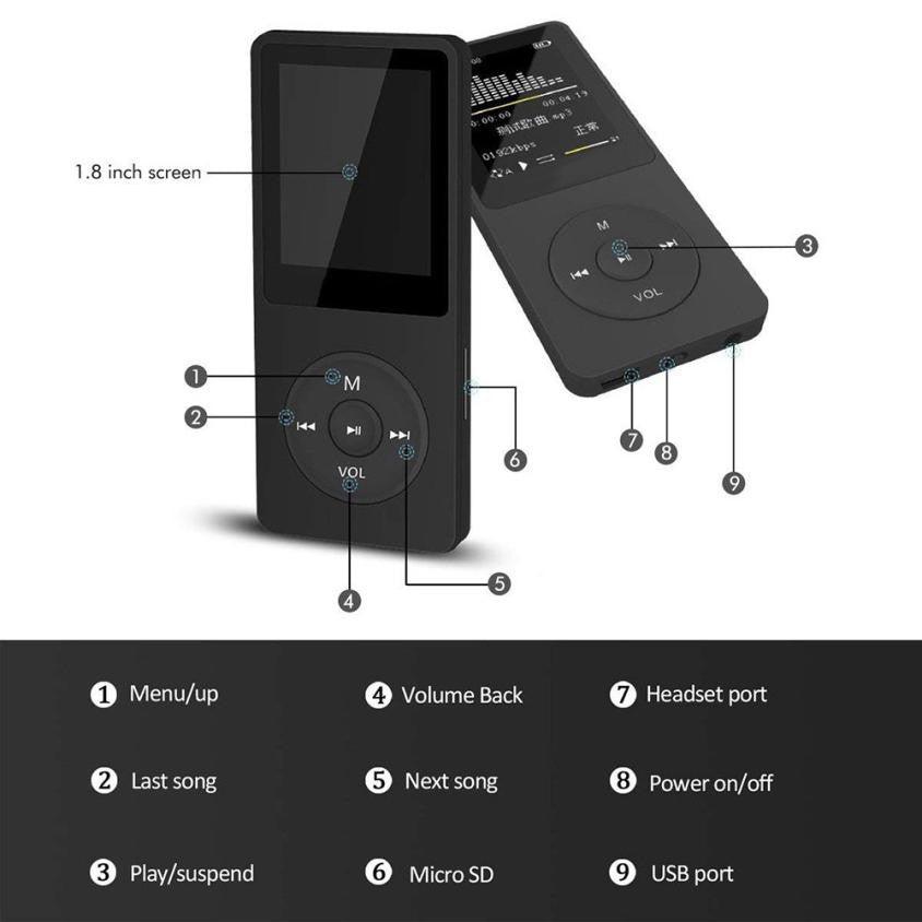 1.8-inch TFT display Portable MP3 player - Arovion