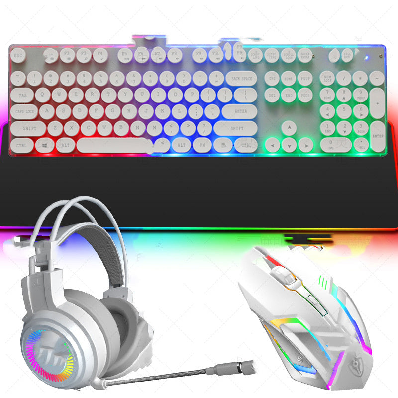 Punk Keyboard And Mouse Headphones Four-piece Set - Arovion